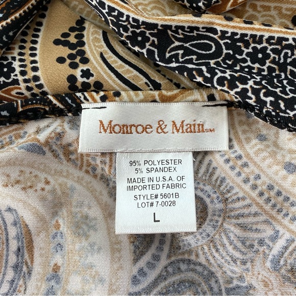 MONROE & MAIN Paisley Pull Over Top Tunic Size Large - Picture 4 of 5